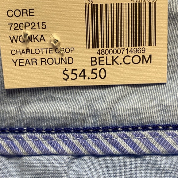 NWT Women’s Crown & Ivy Charlotte Crop Pants SZ 16 Light Blue - Picture 7 of 9